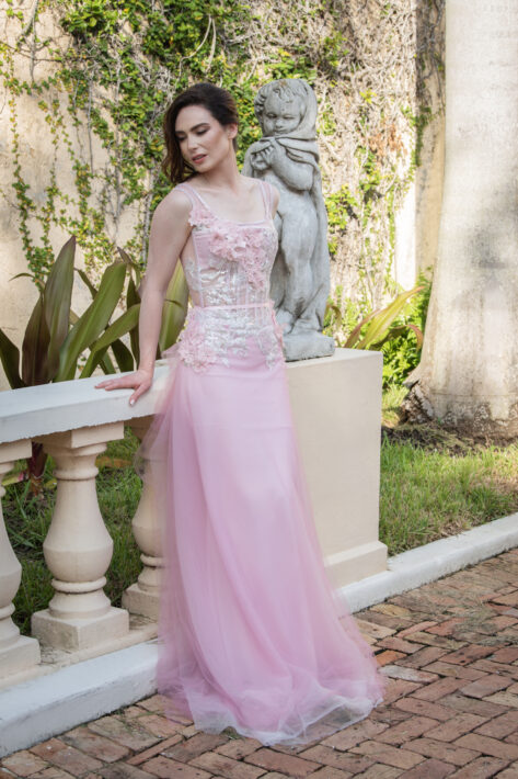 Blush Blossom Gown – Ethereal Elegance