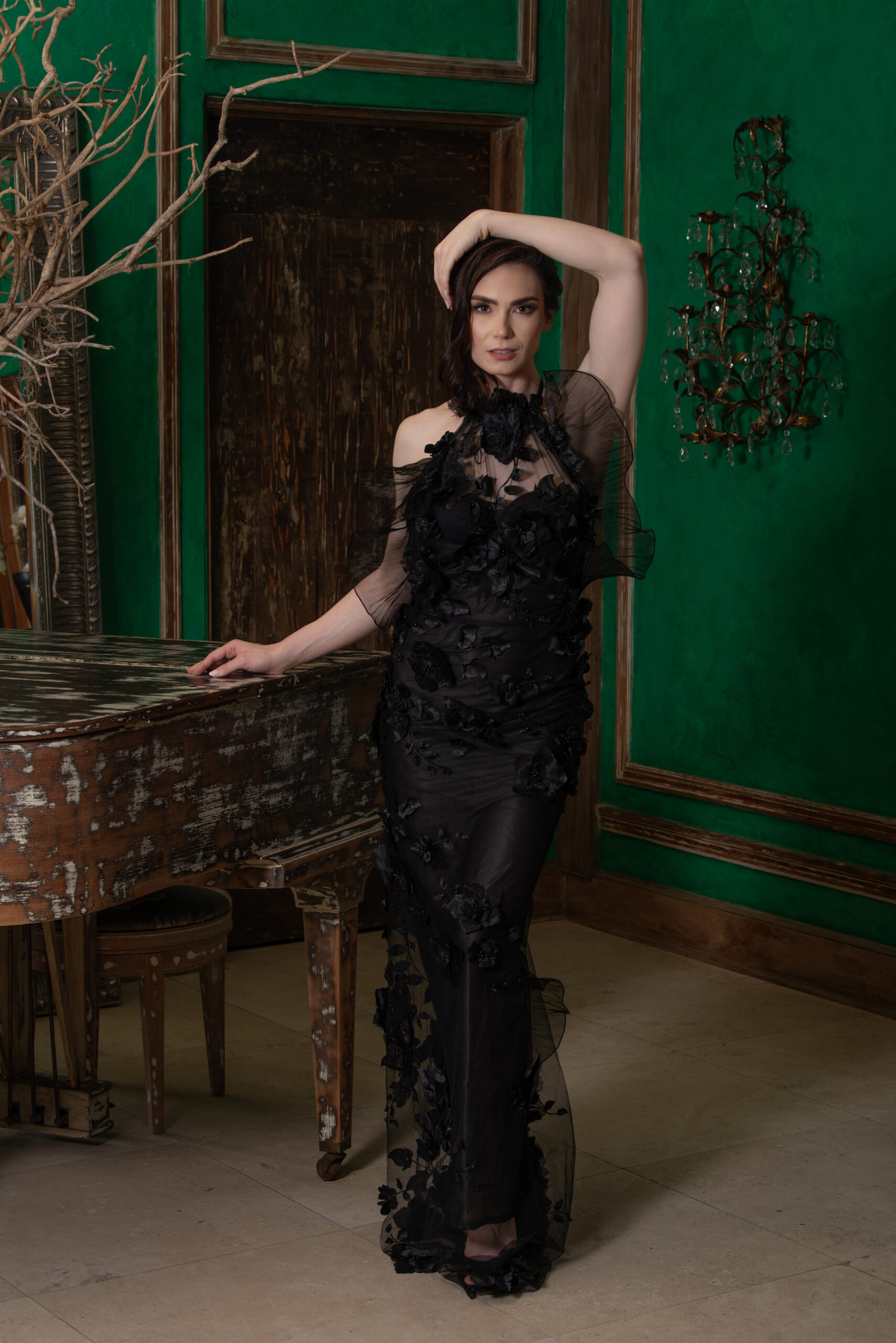 Noir Whisper Gown – Sleek Mystery